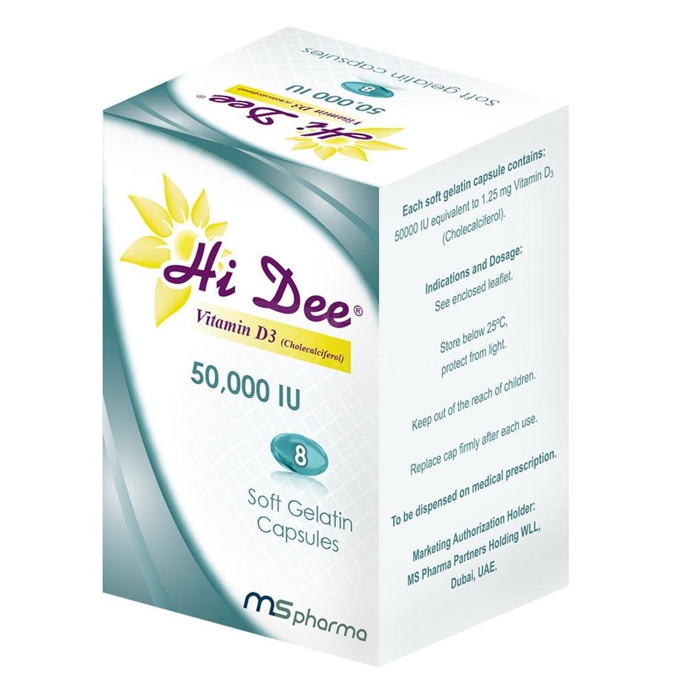 HI DEE 50000 IU VITAMIN D3 CAP 8'S #52917