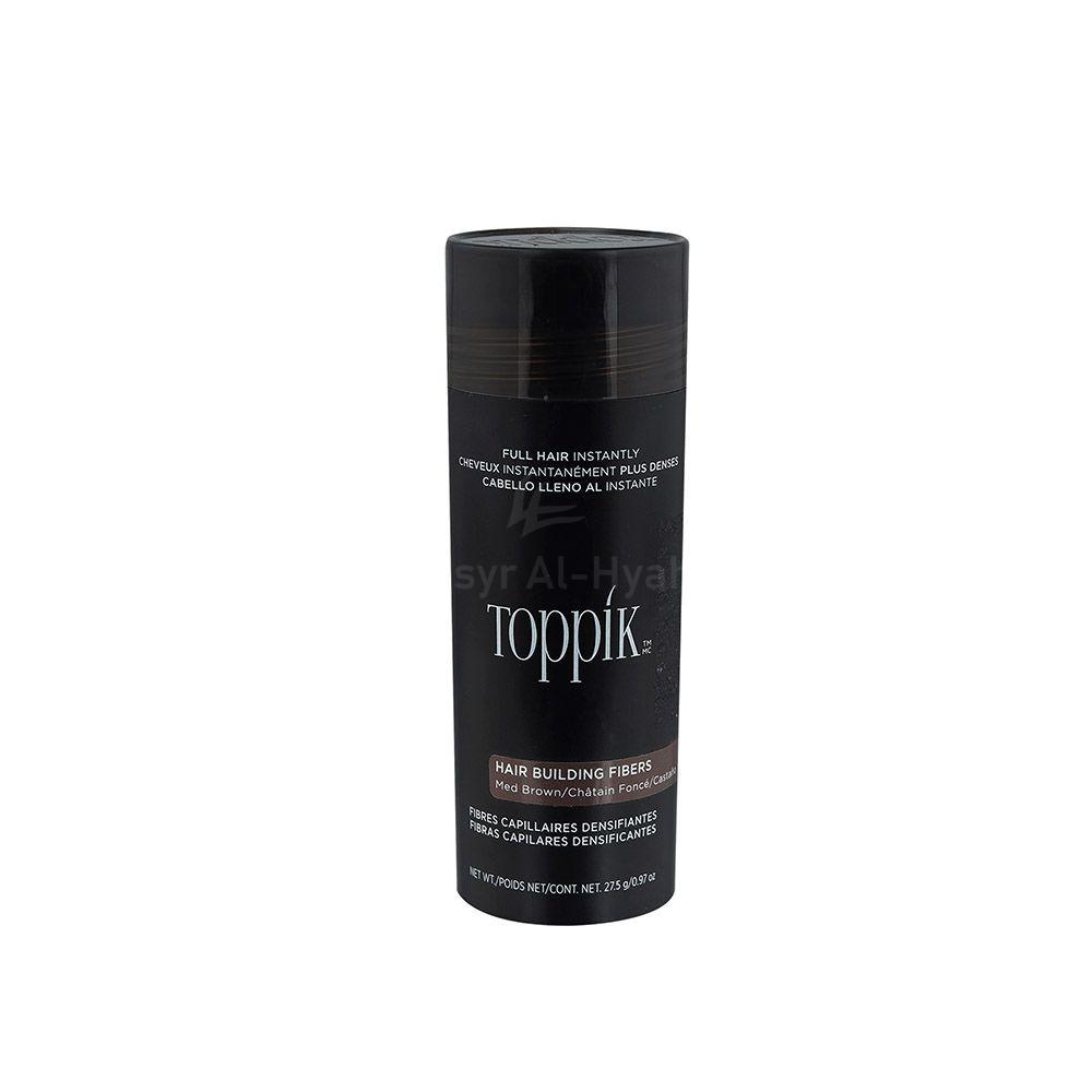 TOPPIK HAIR BUILDING FIBERS MED BROWN 27.5G #13963