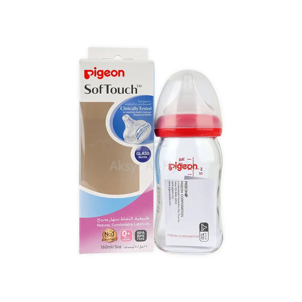 PIGEON SOF TOUCH GLASS BOTTLE 160ML #PA00487