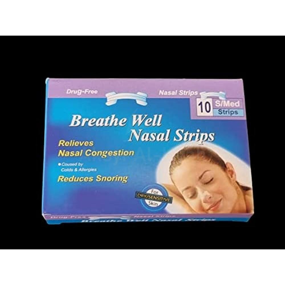 BREATHE WELL NASAL STRIPS S-M 10'S