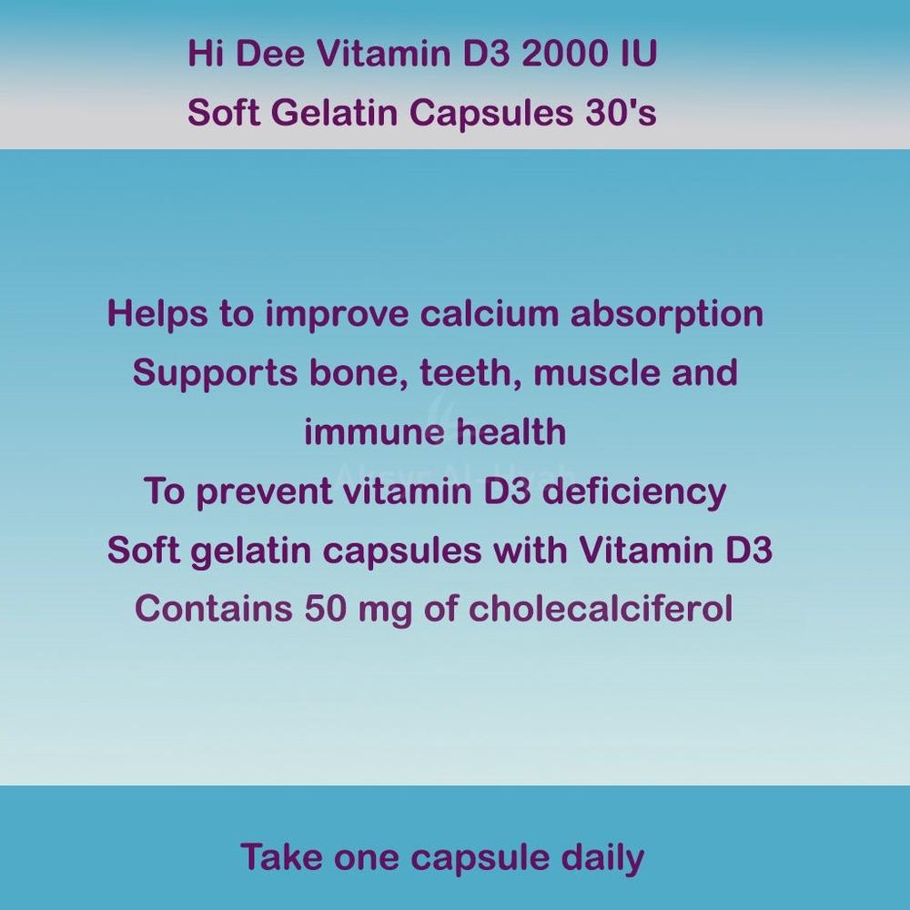 HI DEE 2 000 IU VITAMIN D3 CAP 30'S #52918 2