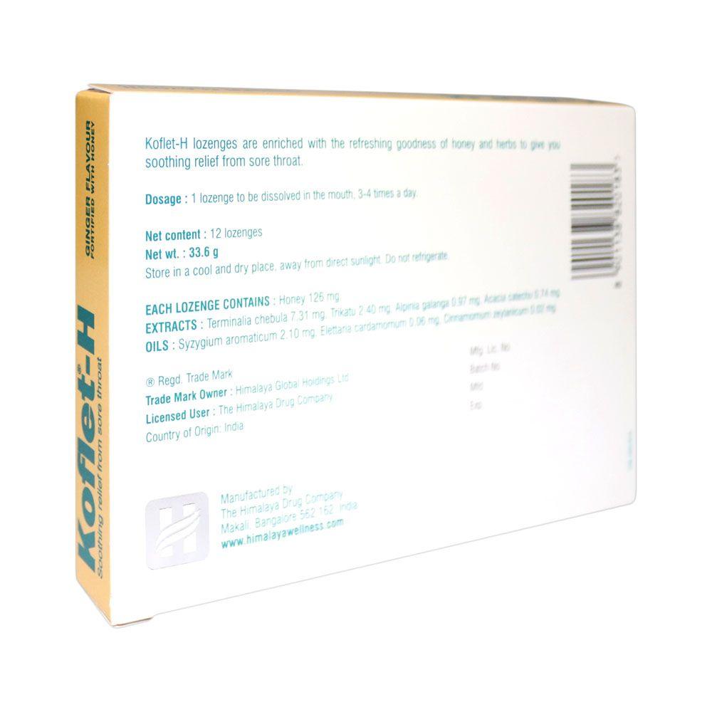 HIMALAYA KOFLET GINGER LOZENGES 12'S 2