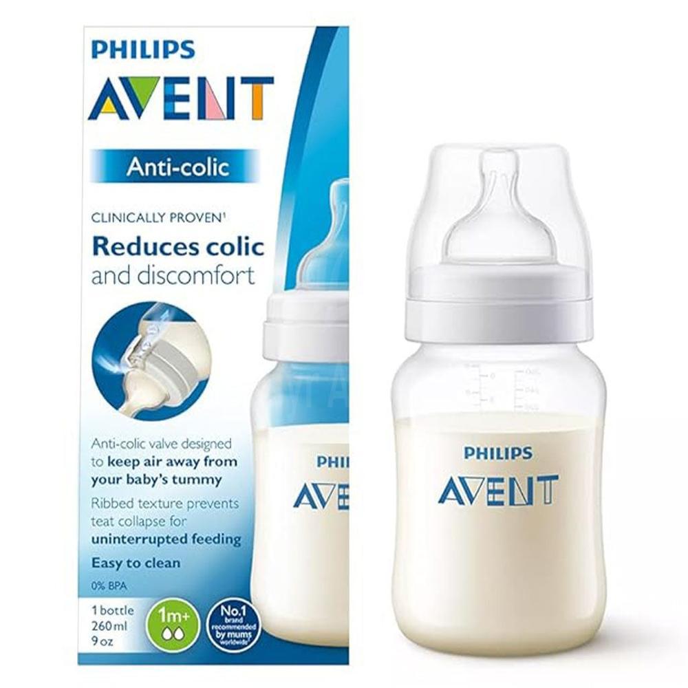 AVENT ANTI-COLIC AIR FREE FEEDING BOTTLE 1M+ 260ML(P) SCF813/14 #PA568 2