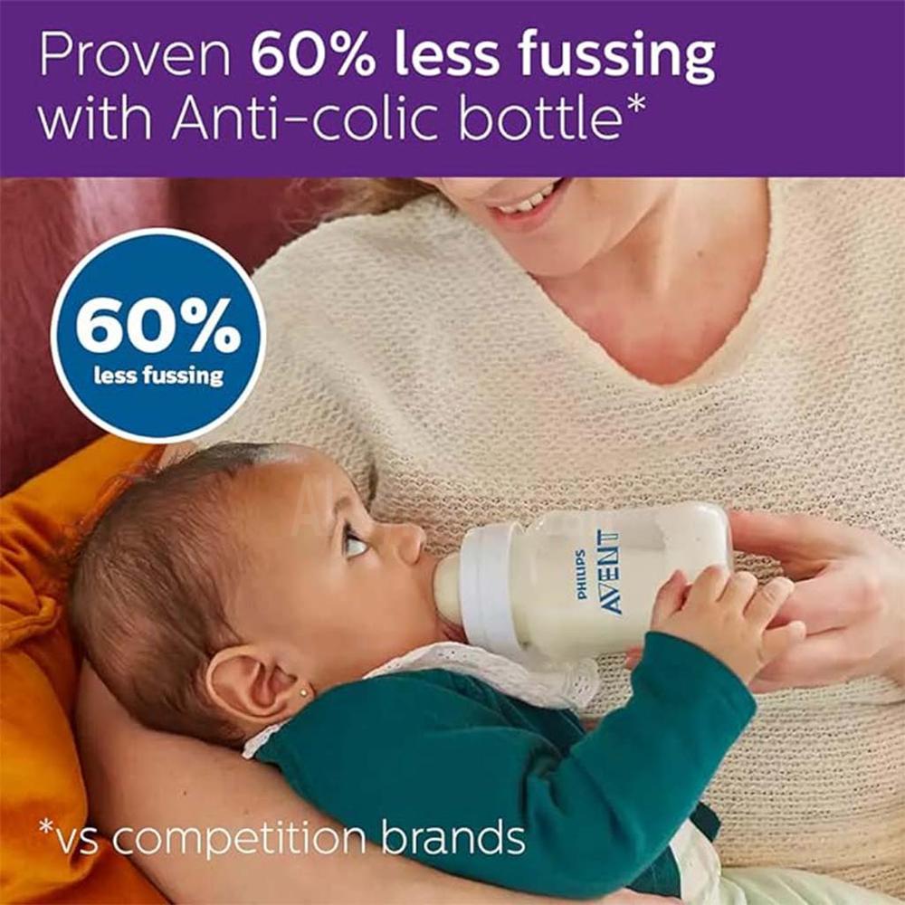 AVENT ANTI-COLIC AIR FREE FEEDING BOTTLE 1M+ 260ML(P) SCF813/14 #PA568 4