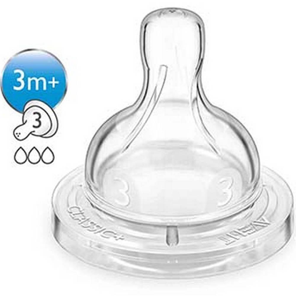 AVENT CLASSIC+ NIPPLE TEAT 3M+ 2'S SCF633/27 #PA008