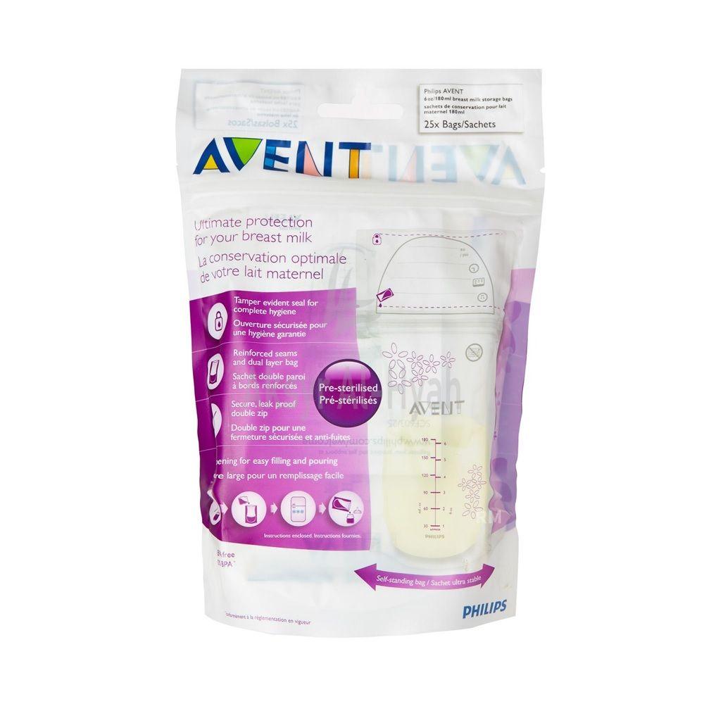 AVENT MILK STORAGE BAGS 180ML X 25'S SCF603/25 #PA215
