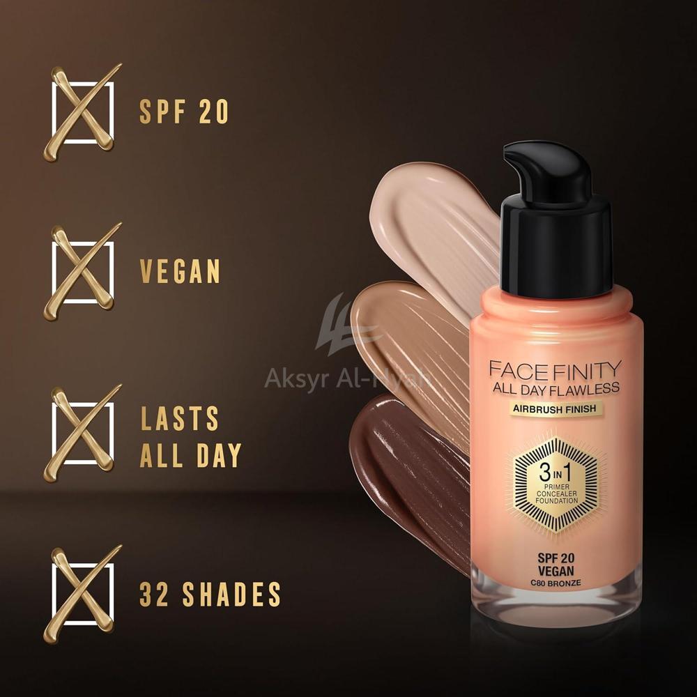 MFX FACEFINITY 3 IN 1 SPF20 FOUNDATION 55 BEIGE 30ML
