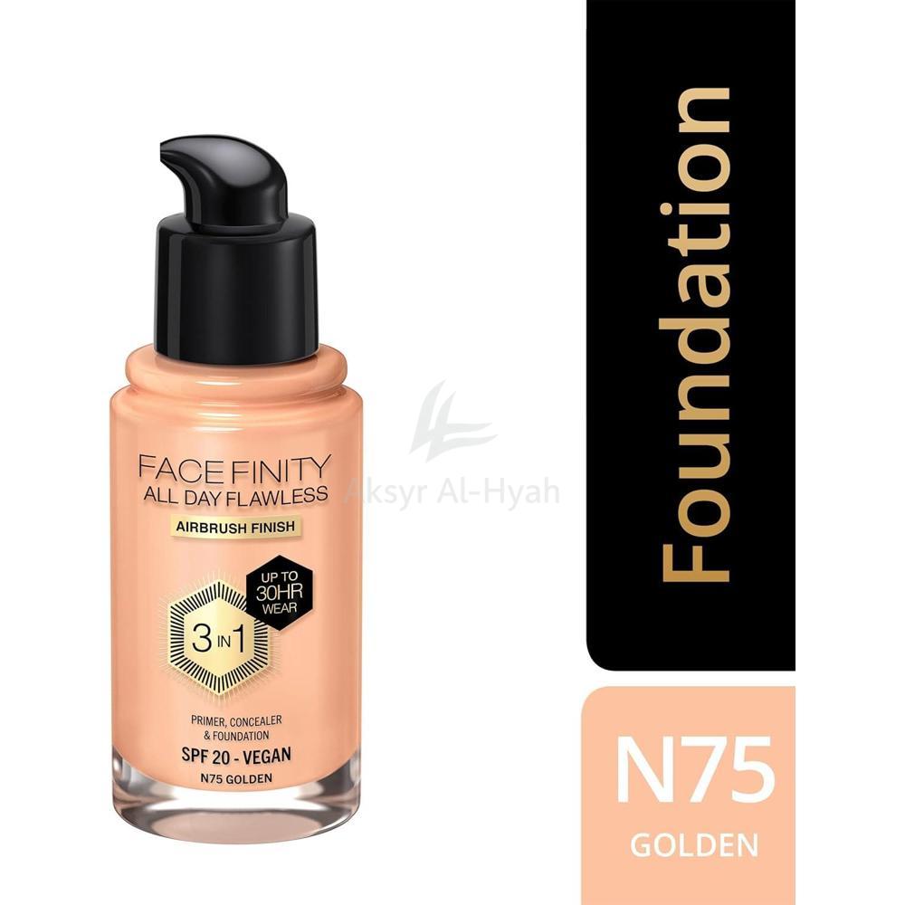 MFX FACEFINITY 3 IN 1 SPF20 FOUNDATION 75 GOLDEN 30ML 1