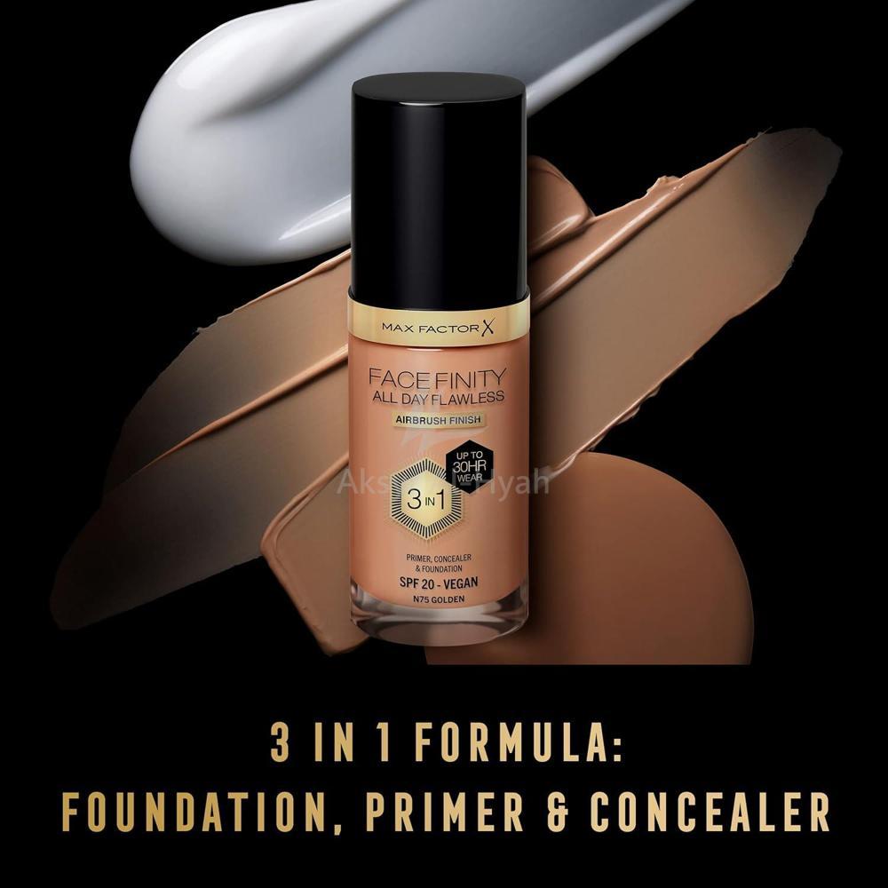 MFX FACEFINITY 3 IN 1 SPF20 FOUNDATION 75 GOLDEN 30ML 3