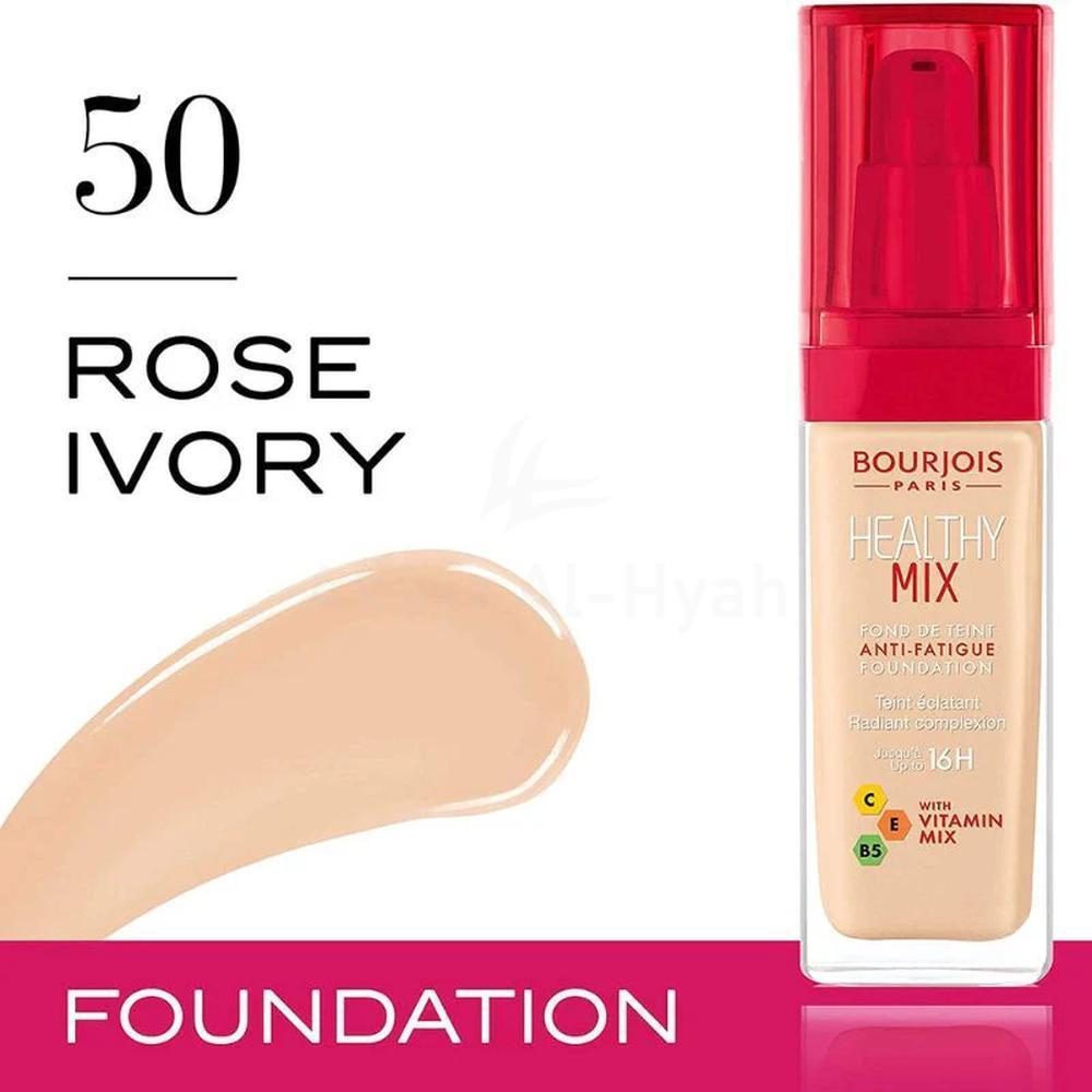 BJS HEALTHY MIX 16H FOUNDATION 50 ROSE IVORY 30ML 1