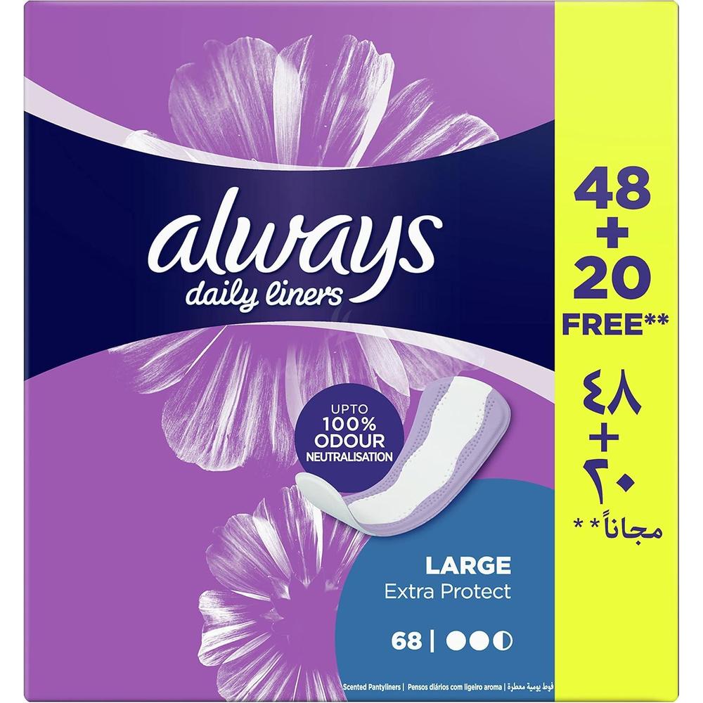 ALWAYS FP LINERS EXTRA PROTECT LARGE 48+20=68'S