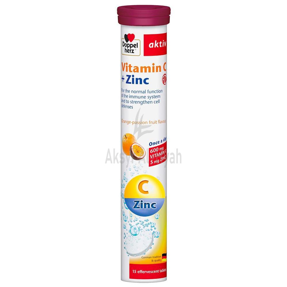 DOPPELHERZ AKTIV VIT C + ZINC 600MG EFF TAB 15'S