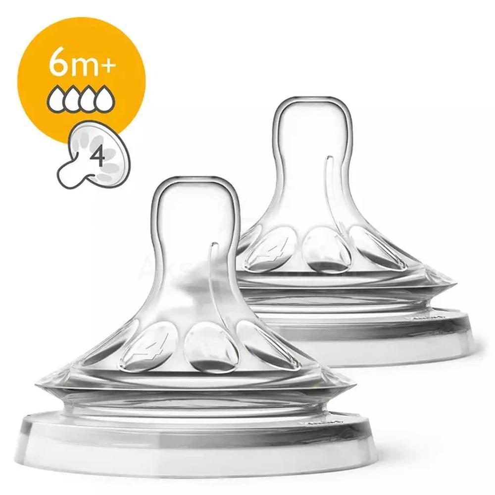 AVENT NATURAL NIPPLE FAST FLOW TEAT 6M+ 2'S SCF044/27 #PA472