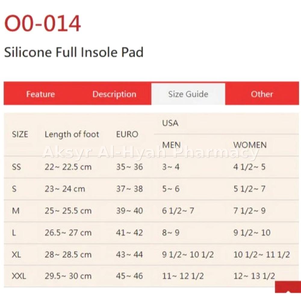 SO SILICONE FULL INSOLE PAD(S)00-014 2