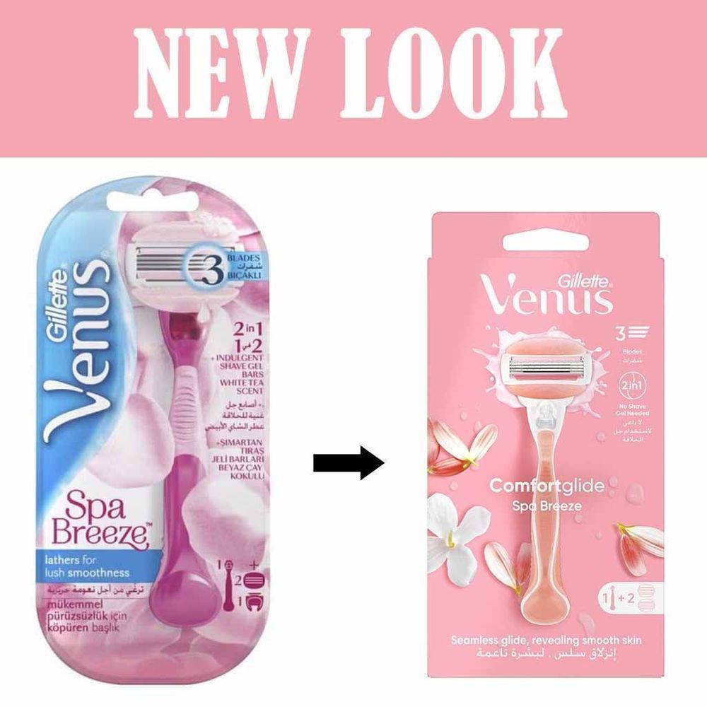 GILLETTE VENUS COMFORTGLIDE SPA BRZ 2 IN 1 RAZOR 1+2'S #1000 5