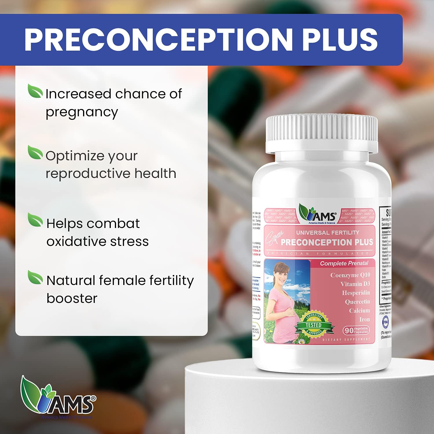 AMS PRENATAL PRECONCEPTION PLUS CAP 90'S 1