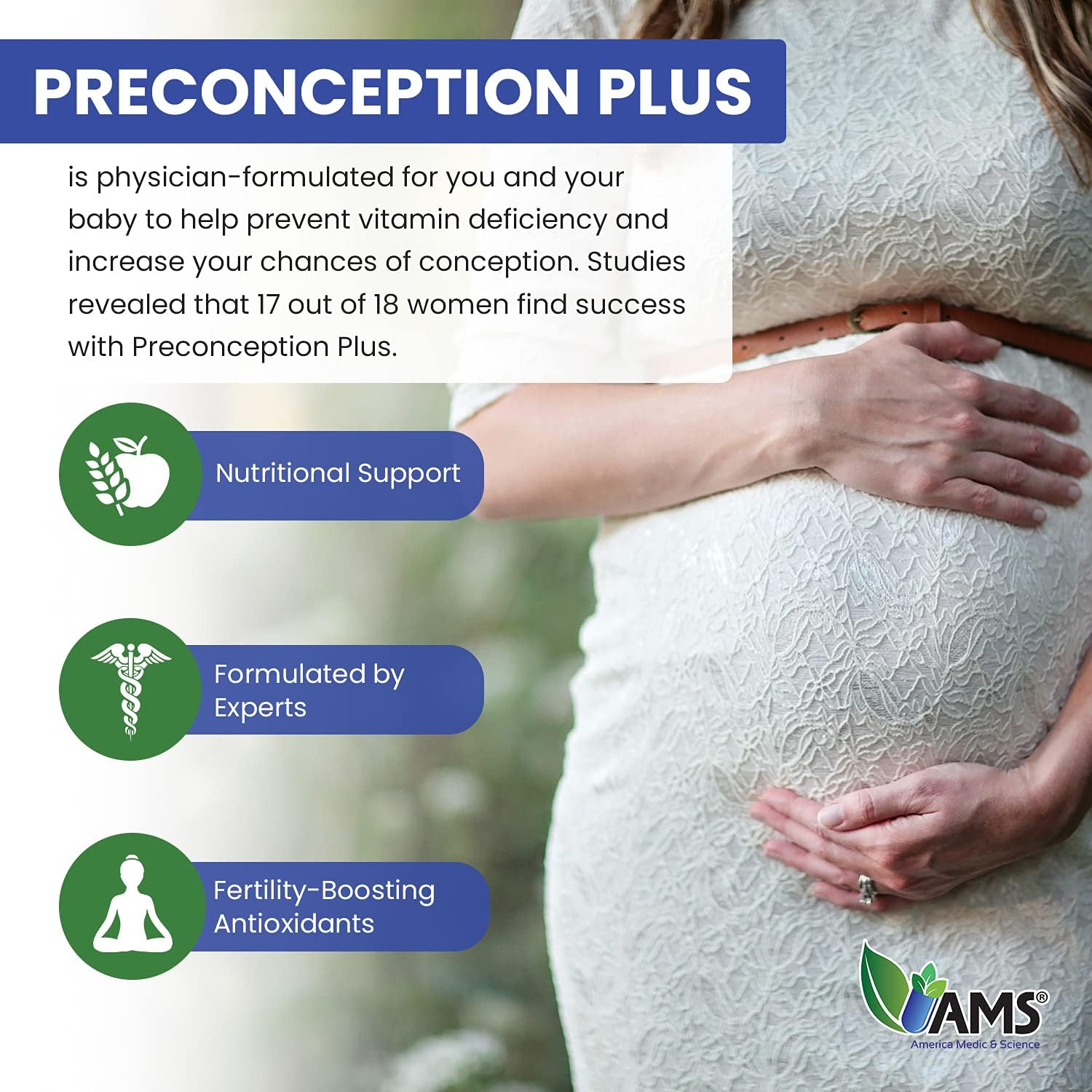 AMS PRENATAL PRECONCEPTION PLUS CAP 90'S 3