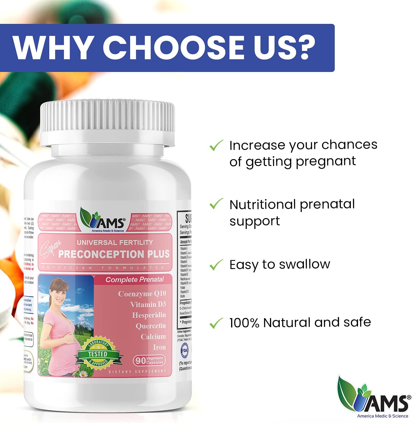 AMS PRENATAL PRECONCEPTION PLUS CAP 90'S 4