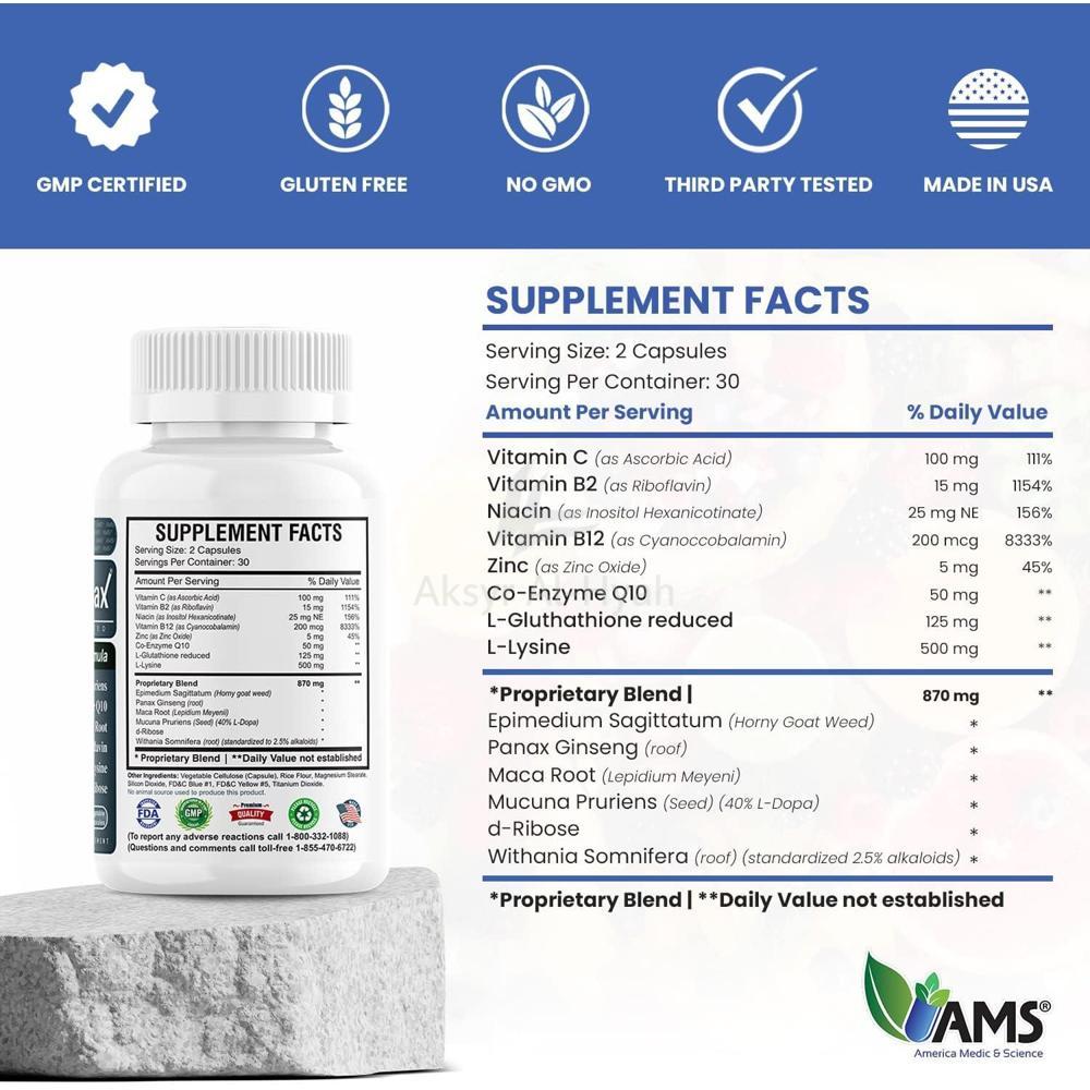 AMS SPERM COUNT MAX CAPSULES 60'S 4