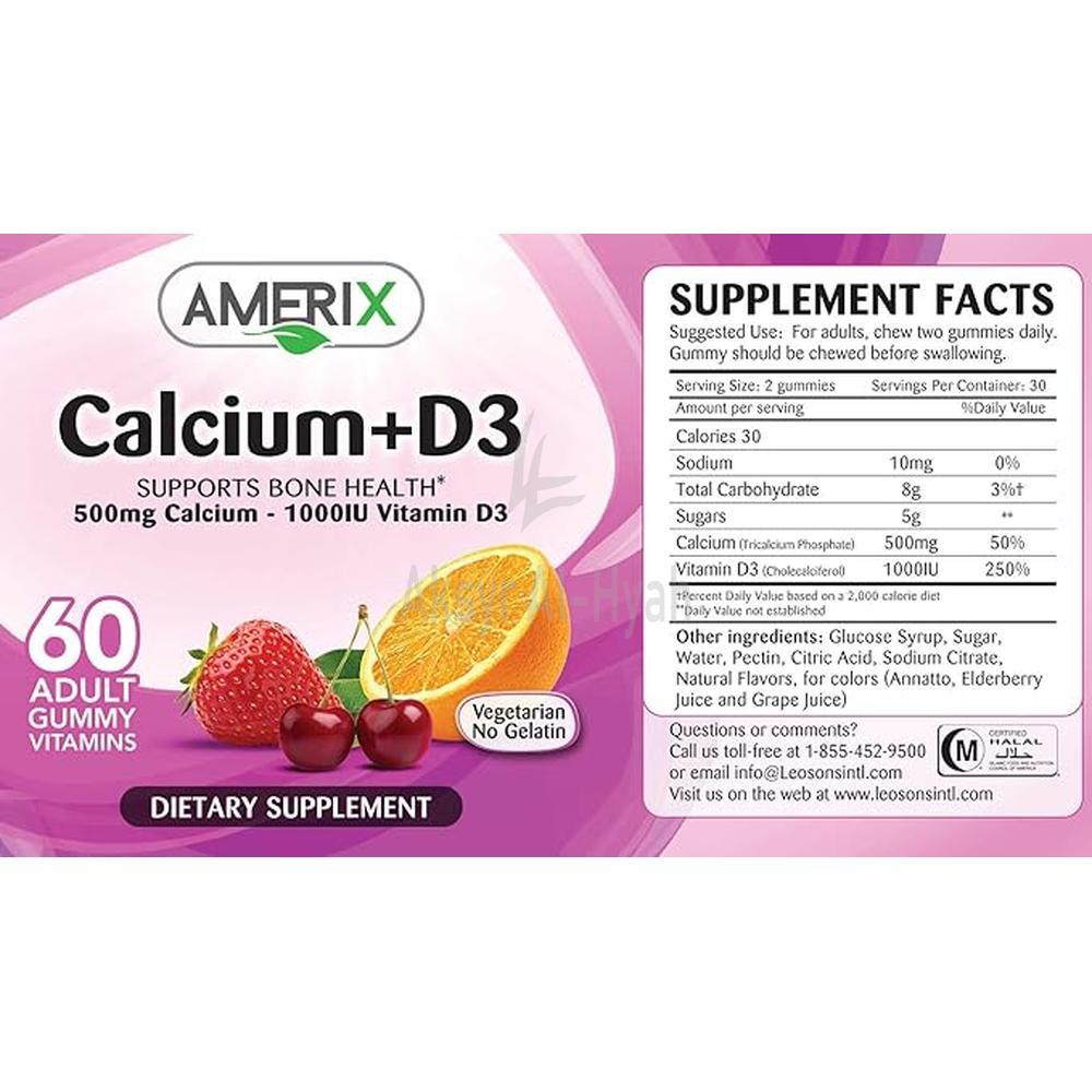 AMERIX CALCIUM+VITAMIN D3 60'S #15925 2