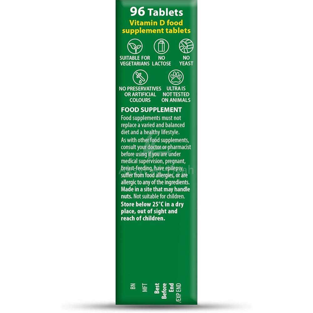 VITABIOTICS  ULTRA VITAMIN D3 1000 I.U. CAPS 96'S 4