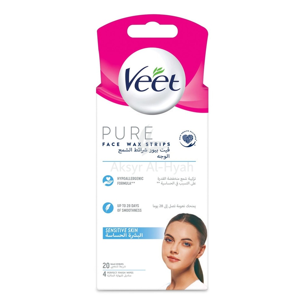 VEET PURE FACE SENS WAX STRIPS 20'S #8600
