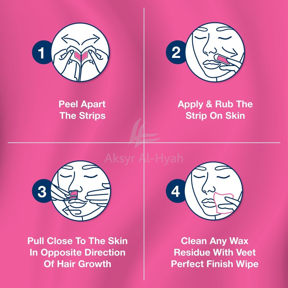 VEET PURE FACE SENS WAX STRIPS 20'S #8600 4