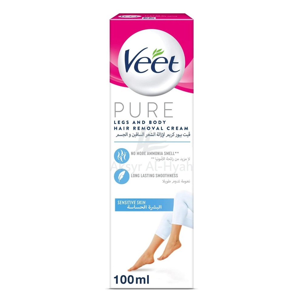 VEET PURE LEGS&BODY SENSITIVE HAIR REM CRM 100ML #8300