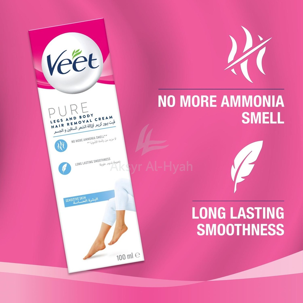 VEET PURE LEGS&BODY SENSITIVE HAIR REM CRM 100ML #8300 1