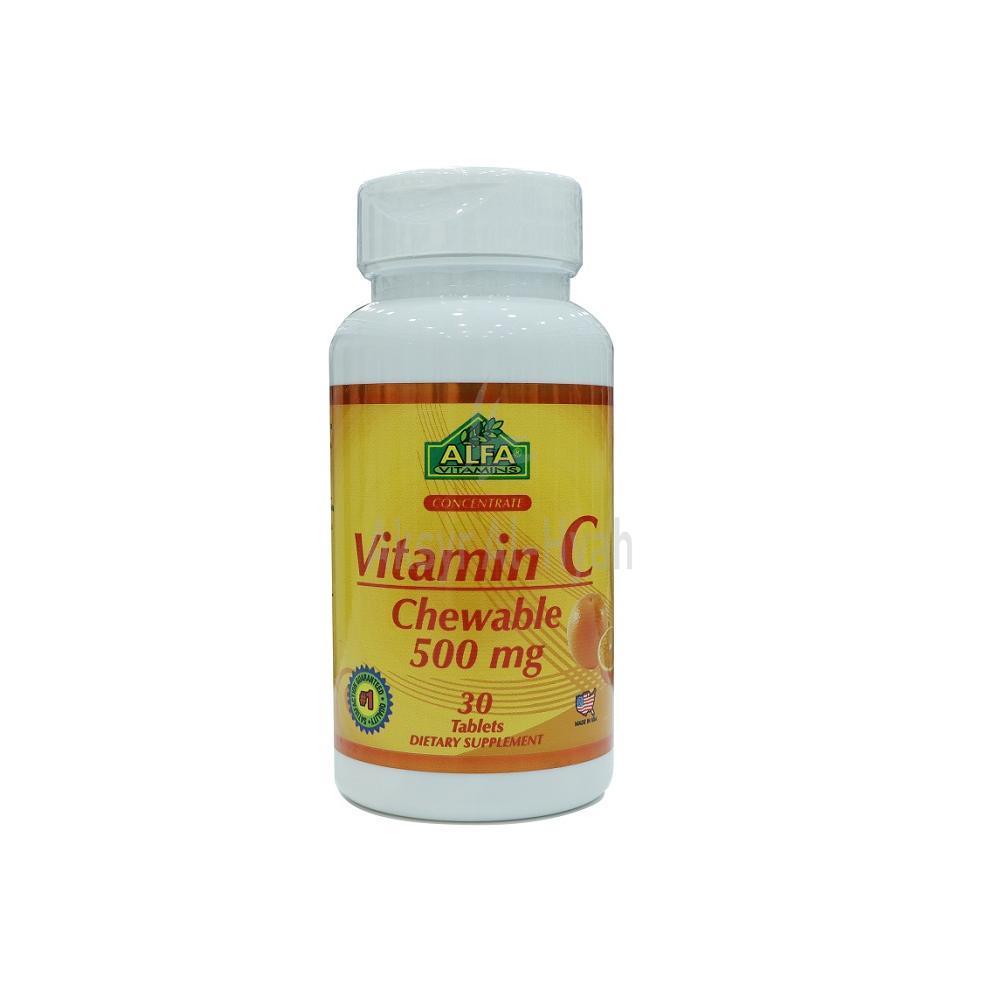 ALFA VIT C  CHEWABLE 500MG TAB 30'S #17143