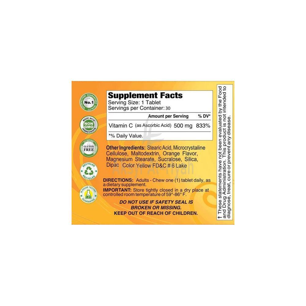 ALFA VIT C  CHEWABLE 500MG TAB 30'S #17143 1