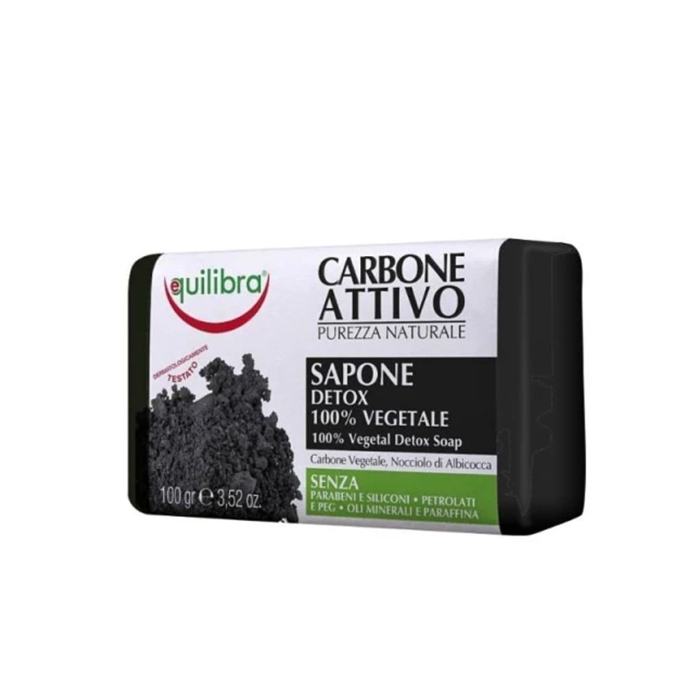 EQUILIBRA ACTIVE CHARCOAL DETOX100% VEG SOAP 100G