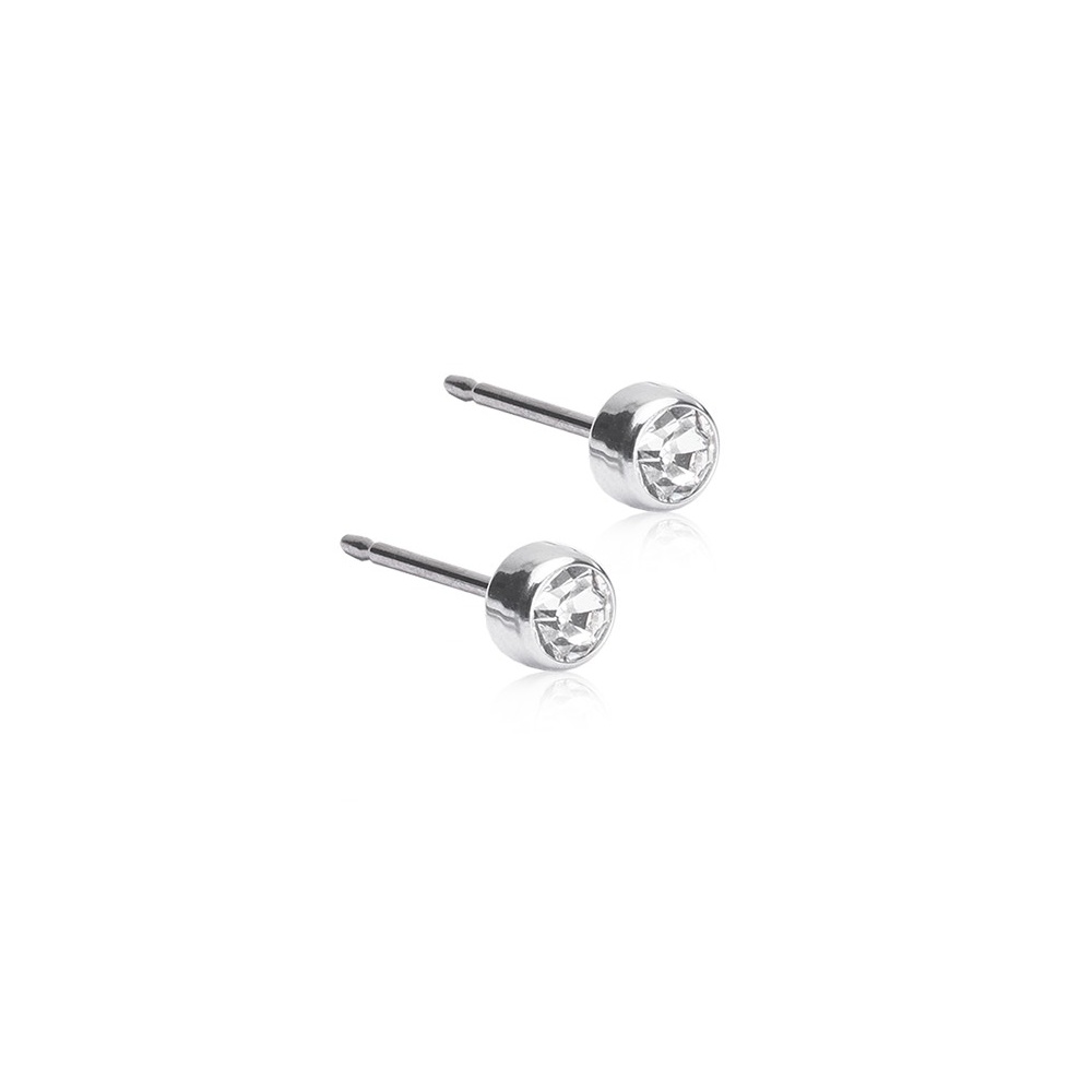 BLOMDAHL ST BEZEL CRYSTAL 4MM STUDS#1401-01