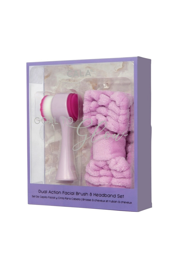CALA GOAL TO GLOW-PURPLE FACIAL BRUSH HEAD BAND SET 69236 1