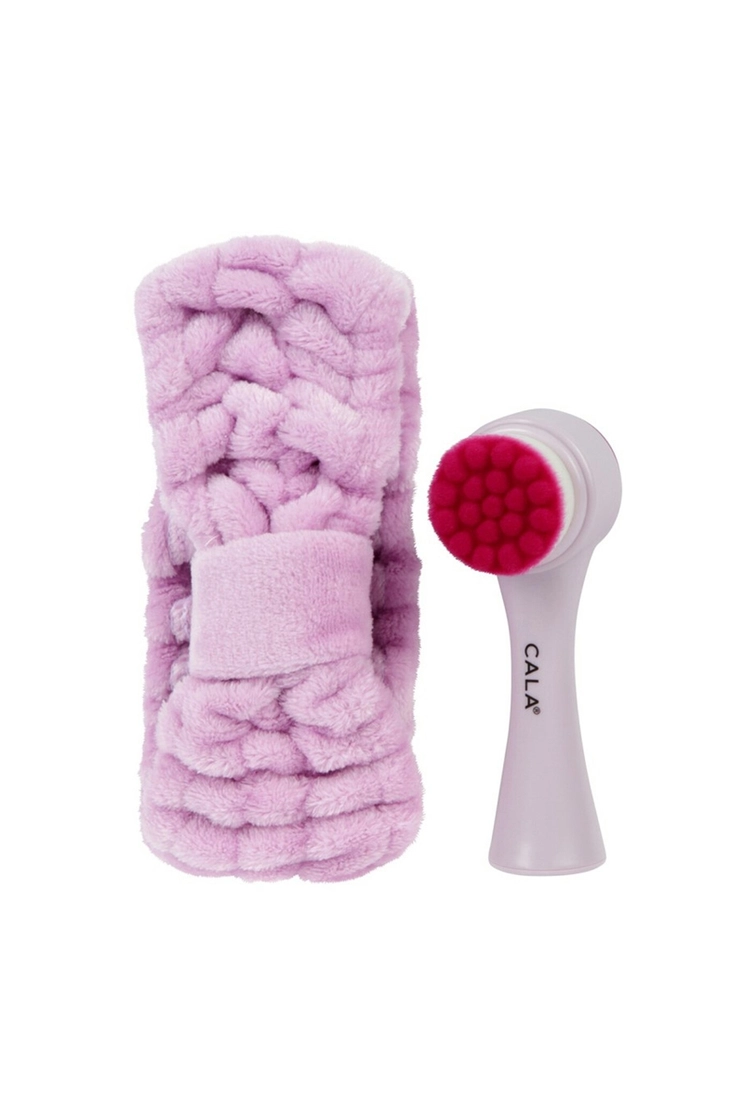 CALA GOAL TO GLOW-PURPLE FACIAL BRUSH HEAD BAND SET 69236