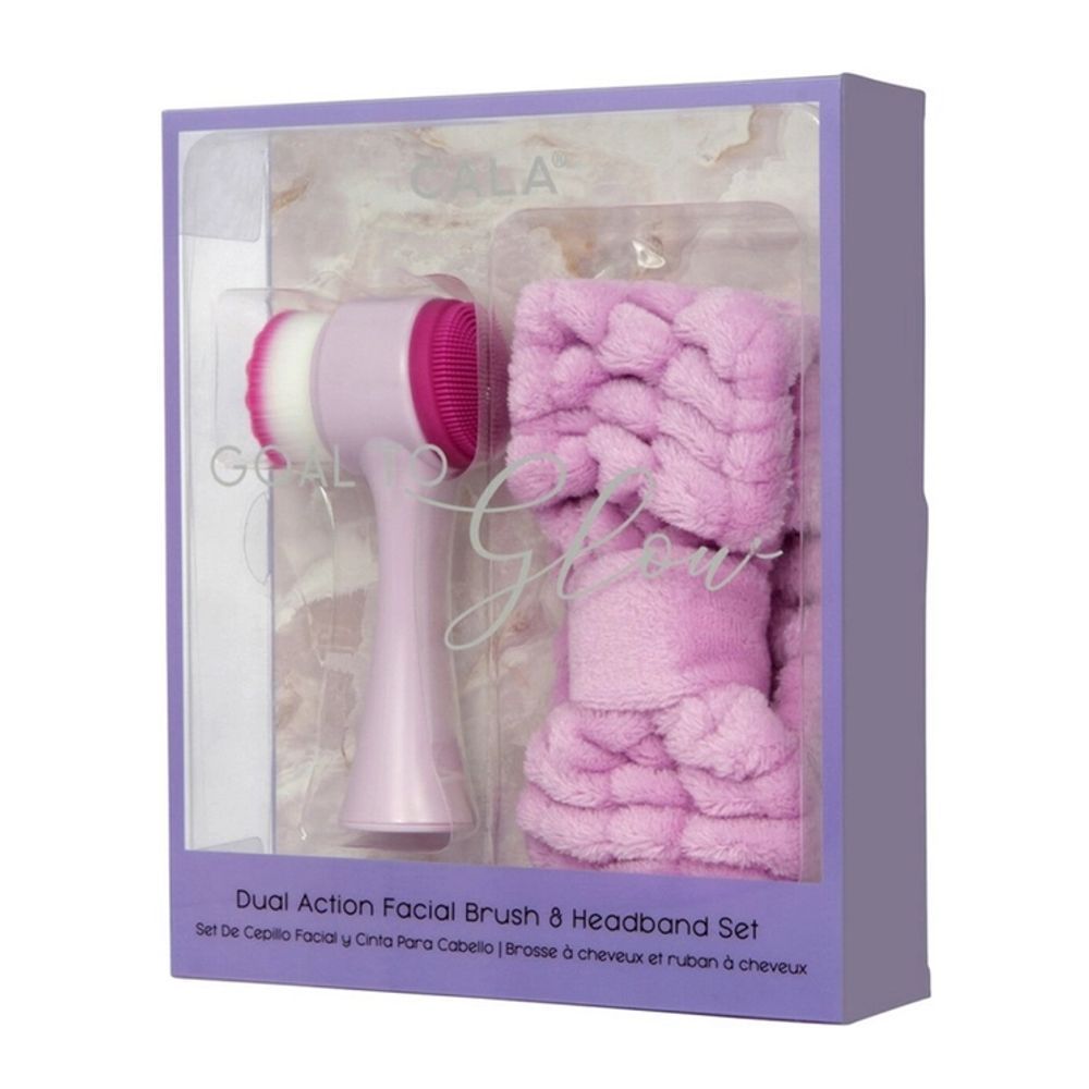 CALA GOAL TO GLOW-PURPLE FACIAL BRUSH HEAD BAND SET 69236 4