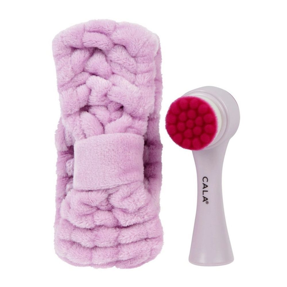 CALA GOAL TO GLOW-PURPLE FACIAL BRUSH HEAD BAND SET 69236 5