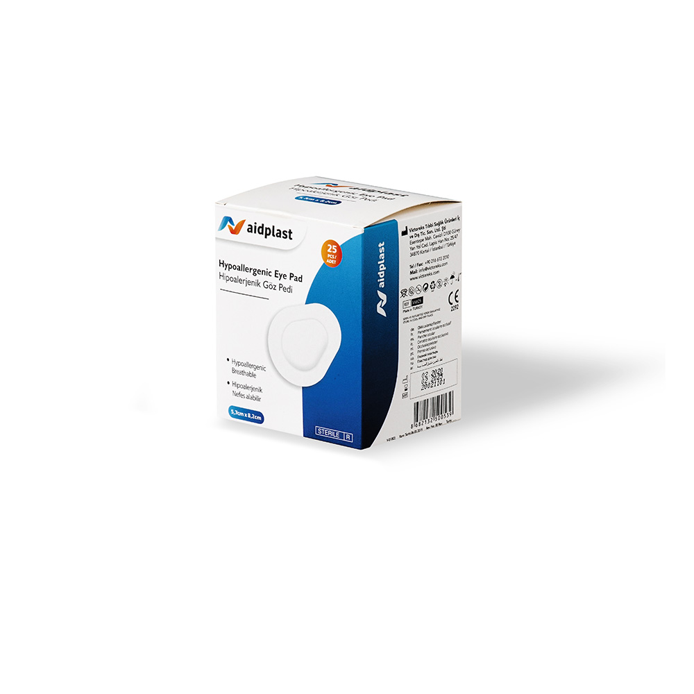 AID PLAST HYPO ALLERGENIC EYE PAD 5.7 X 8.2CM 25'S#V6825