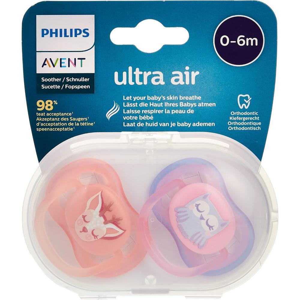 AVENT ULTRA AIR FREEFLOW SOOTHER 0-6M 2'S SCF085/05 #PA255