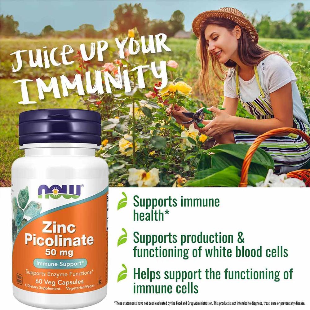 NOW ZINC PICOLINATE 50MG 60 VEG CAP"S #18243