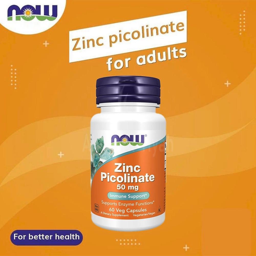 NOW ZINC PICOLINATE 50MG 60 VEG CAP"S #18243