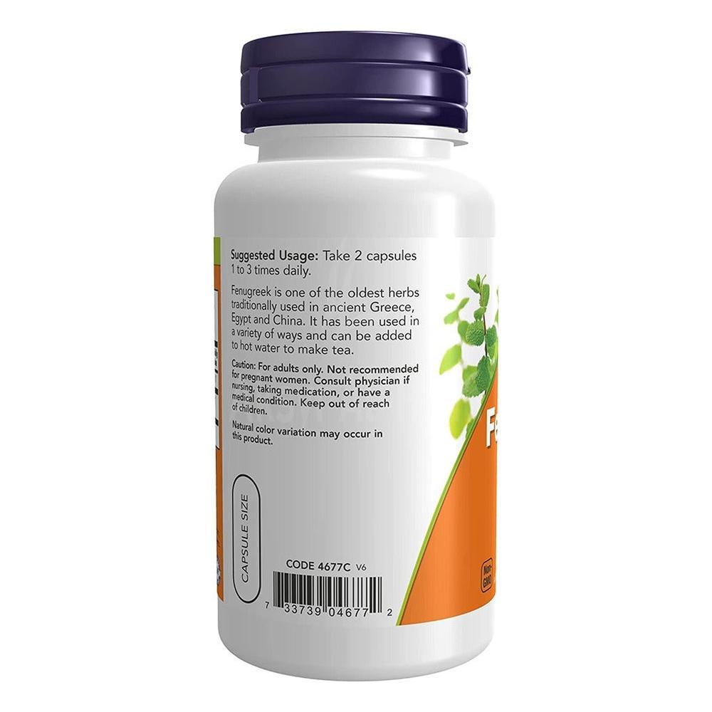 NOW FENUGREEK 500MG 100 VEG CAP"S #18968 2