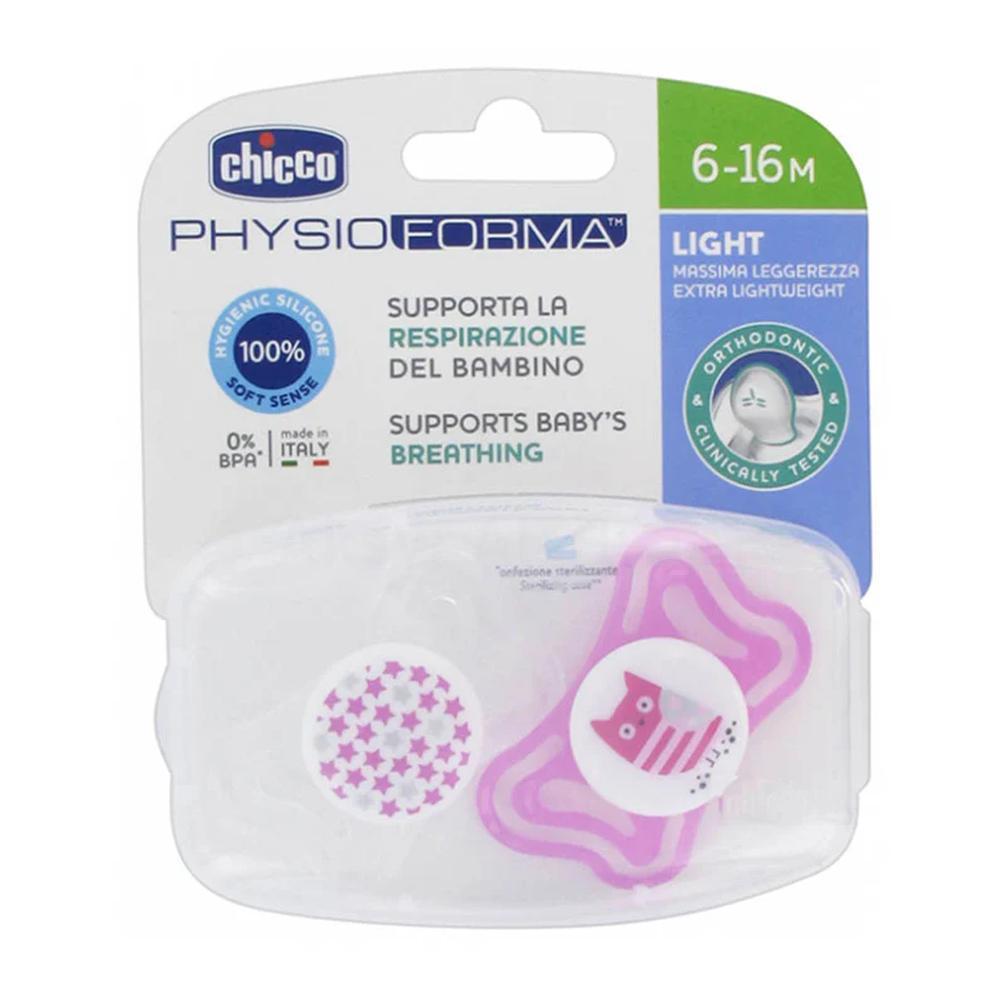 CHICCO PHYSIO FORMA SOOTHER LIGHT GIRL 6-16M+ SIL#7103311