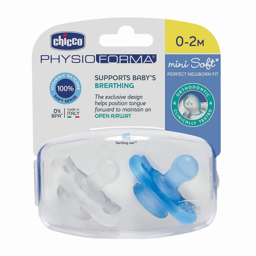 CHICCO PHYSIO FORMA SOOTHER MICRO BLUE 0-2M+ 2PC#7512121