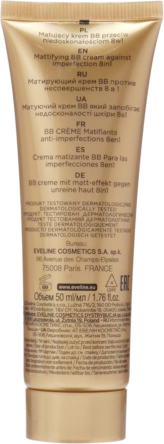 EVELINE ROYAL SNAIL MATTIF BB 8 IN 1CREAM 50ML#1025 1