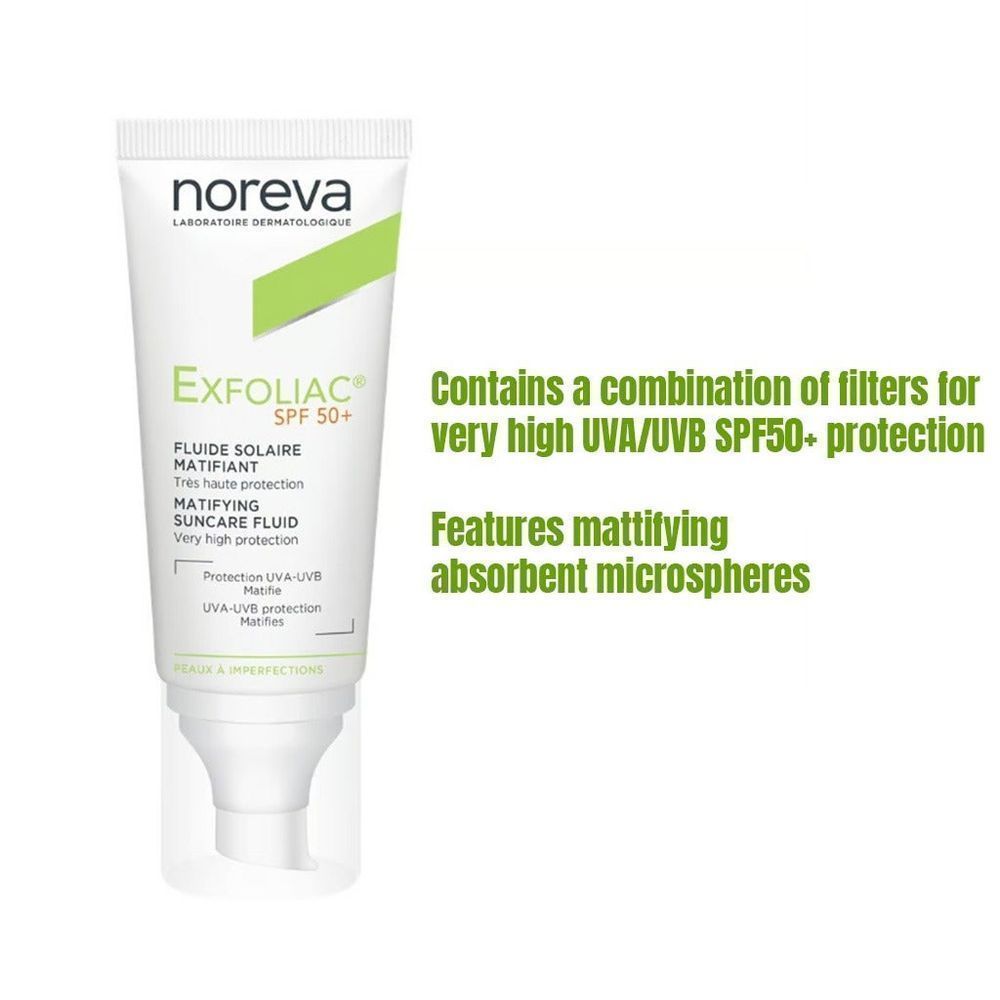 NOREVA EXFOLIAC SPF50 MATTI SUNCARE FLUID 40ML#50045 1