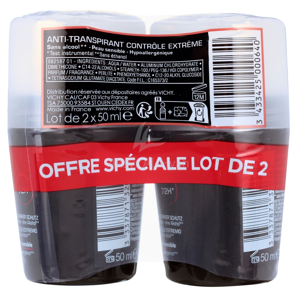 OFFER VICHY DEO.ROLL-ON EXTREME 72H 50ML(FM0023650)BLACK&WHITE 1