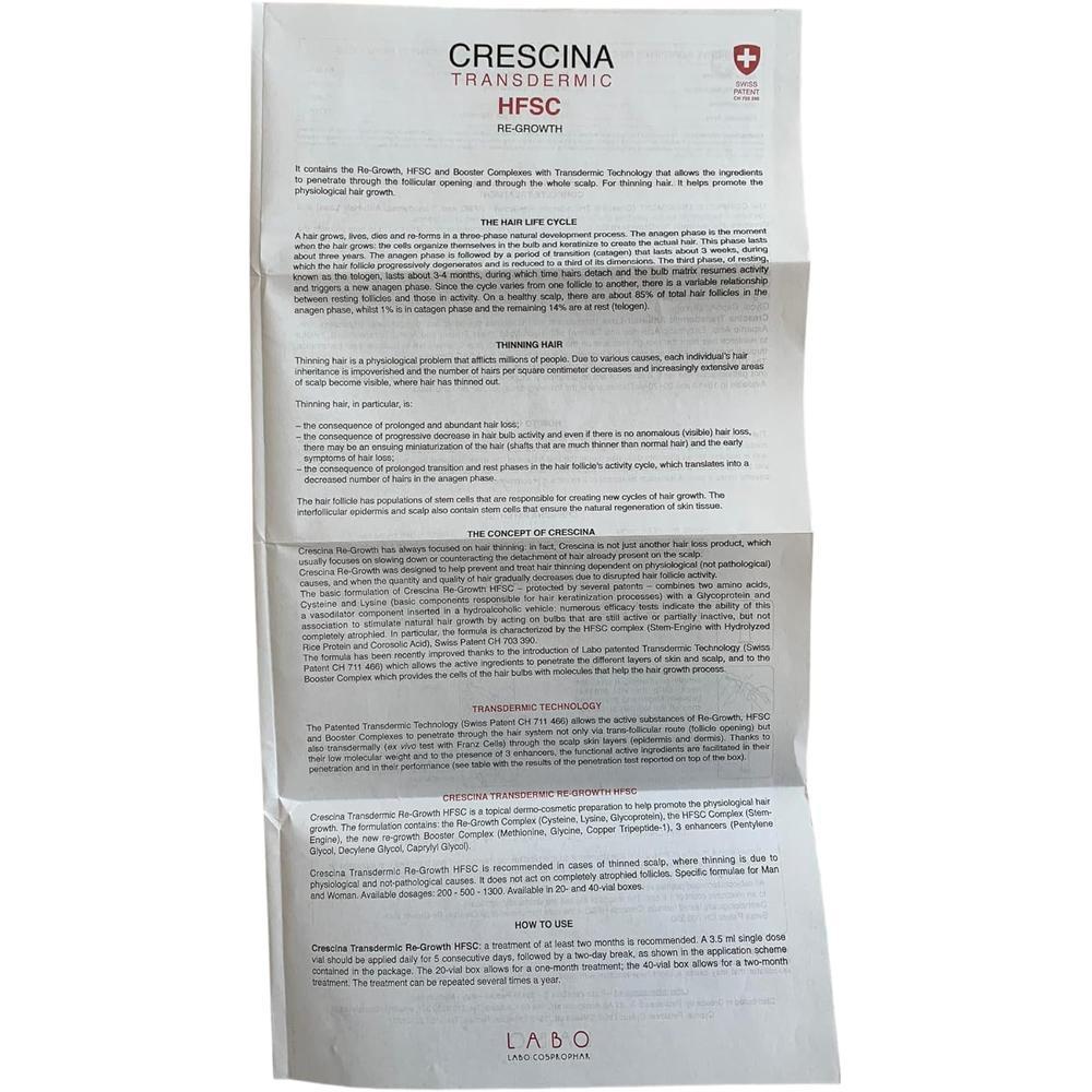 CRESCINA TRANSDERMIC HFSC 1300 WOMAN 20X3.5ML #LI5006 3