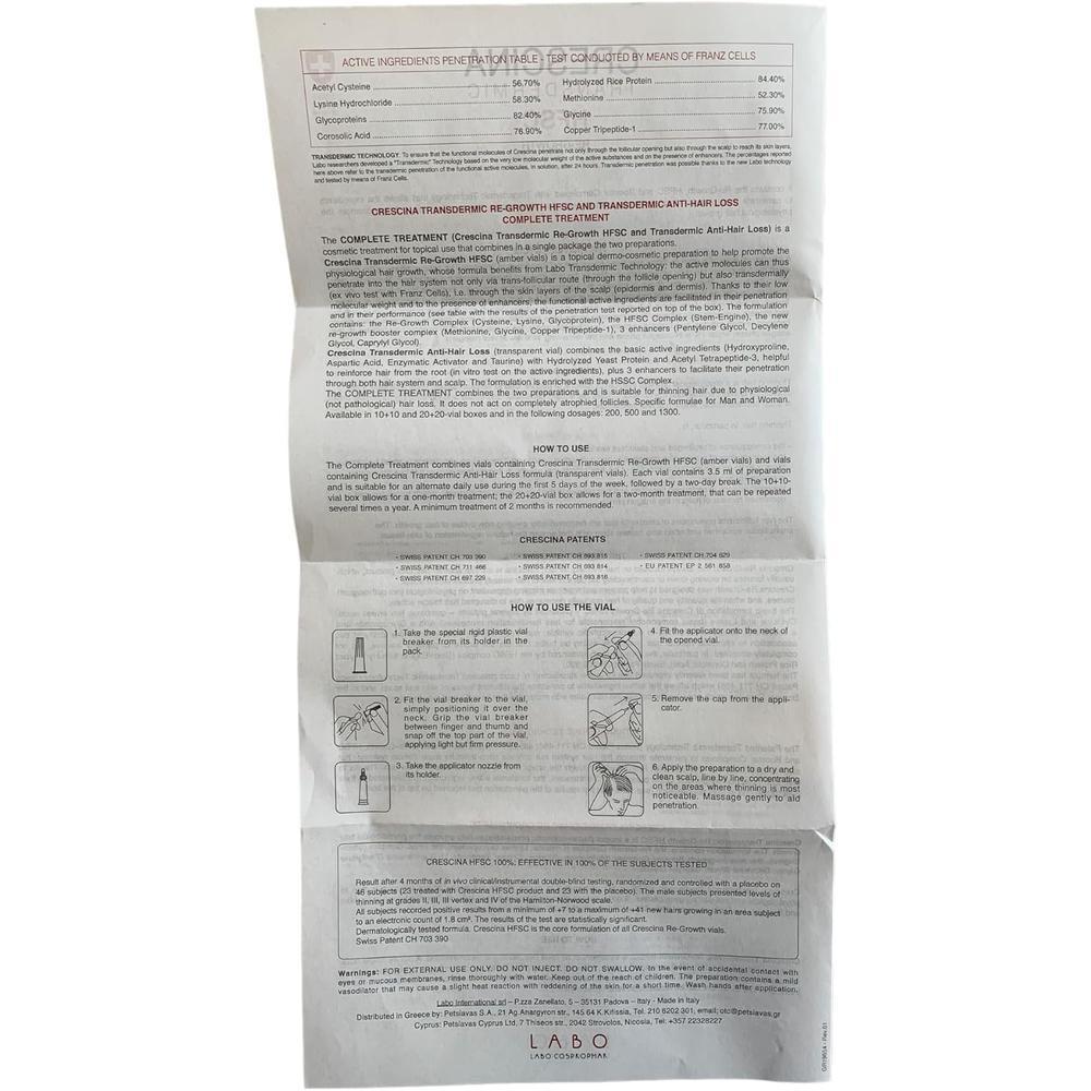 CRESCINA TRANSDERMIC HFSC 1300 WOMAN 20X3.5ML #LI5006 4
