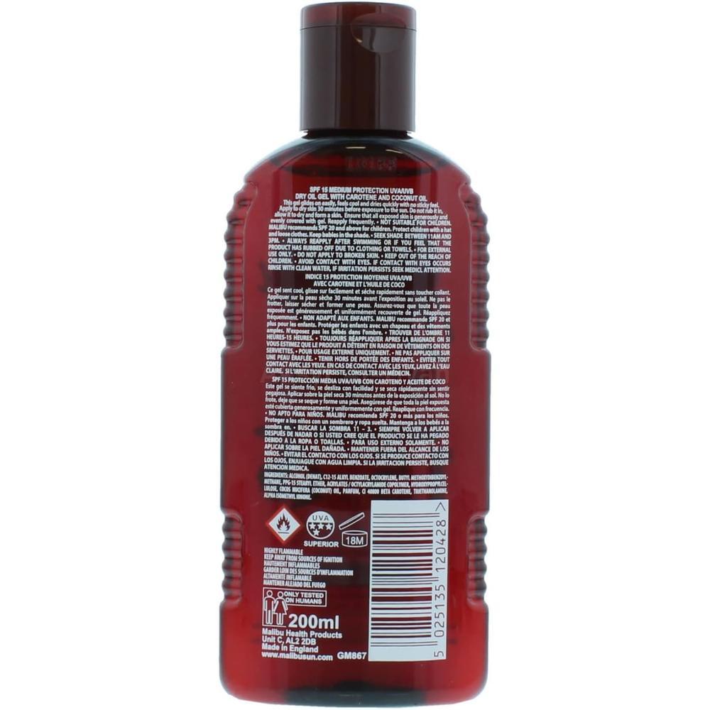 MALIBU SPF 15 DRY OIL GEL WITH CAROTENE 200ML 1